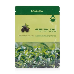 Тканинна маска для обличчя з екстрактом насіння зеленого чаю - FarmStay Visible Difference Mask Sheet Greentea Seed, 23 мл