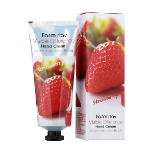 Крем для рук с экстрактом клубники - FarmStay Visible Difference Hand Cream Strawberry, 100 мл