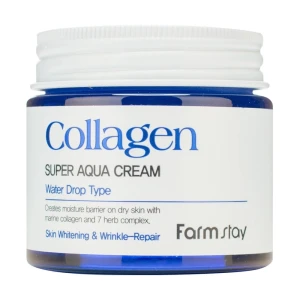 FarmStay Зволожувальний крем для обличчя Collagen Super Aqua Cream з колагеном, 80 мл
