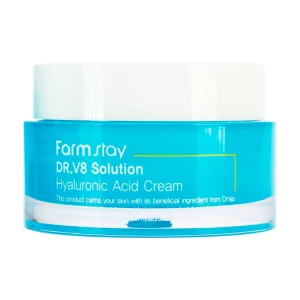 FarmStay Крем для обличчя DR.V8 Solution Hyaluronic Acid Cream зволожувальний, з гіалуроновою кислотою, 50 мл