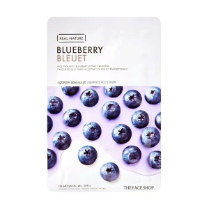 The Face Shop Тканинна маска для обличчя Real Nature Blueberry Face Mask з екстрактом лохини, 20 г