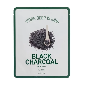 A'pieu Тканевая маска APieu Pore Deep Clear Black Charcoal Mask с черным углем, для очищения пор, 25 г