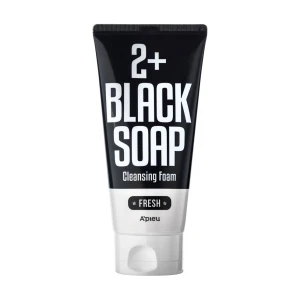 A'pieu Очищувальна пінка для обличчя 2+Black Soap Cleansing Foam Fresh з марокканською глиною, 130 мл