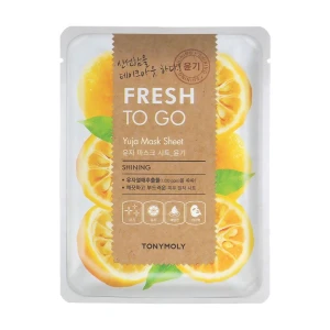 Tony Moly Тканинна маска для обличчя Fresh To Go Mask Sheet Yuja з цитрусом Юдзу, 25 г