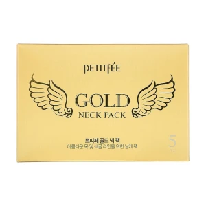 PETITFEE & KOELF Гидрогелевая маска для шеи Hydrogel Angel Wings Gold Neck Pack с плацентой, 5*10 г