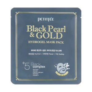 PETITFEE & KOELF Гідрогелева маска для обличчя з золотом і чорним перлами Black Pearl & Gold Hydrogel Mask Pack, 32 г