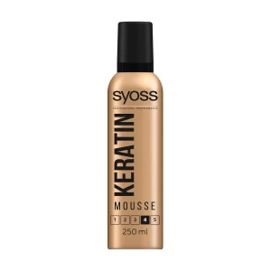 SYOSS Мусс для укладки волос Keratin Mousse фиксация 4 (экстрасильная), 250 мл