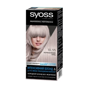 SYOSS Стійка крем-фарба для волосся 4 Рівня освітлення, 10-55 Ультраплатиновий блонд, 115 мл