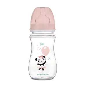 Canpol Babies Пляшка EasyStart-Toys з широким горлом, антиколікова, рожева лялька, 240 мл