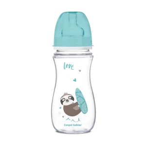 Canpol Babies Пляшка EasyStart-Toys з широким горлом, антиколікова, синя машина, 300 мл