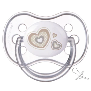 Canpol Babies Пустышка силиконовая симметричная Newborn baby 18+ мес. бежви сердца 1 шт