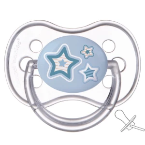 Canpol Babies Пустышка силиконовая симметричная Newborn baby 18+ мес. синие звезды 1 шт