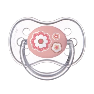 Canpol Babies Пустушка силіконова симіс етрична 0-6 міс Newborn baby рожеві квіти