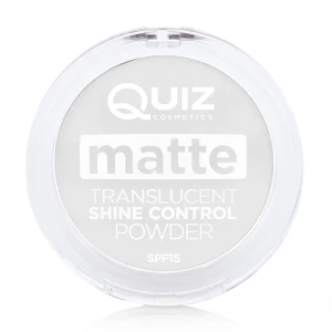 Quiz Матирующая пудра для лица Cosmetics Matte Translucent Shine Control Powder Контроль блеска, SPF 15, White, 12 г