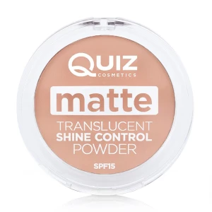 Quiz Матирующая пудра для лица Cosmetics Matte Translucent Shine Control Powder Контроль блеска, SPF 15, 02 Medium, 12 г