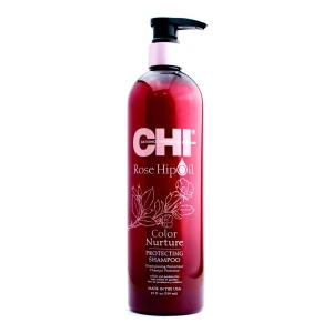 Захисний шампунь для фарбованого волосся - CHI Rose Hip Oil Color Nurture Protecting, 739 мл