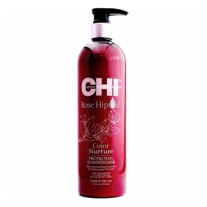 Захисний кондиціонер для фарбованого волосся з маслом троянди та кератином - CHI Rose Hip Oil Color Nurture Protecting Conditioner, 739 мл