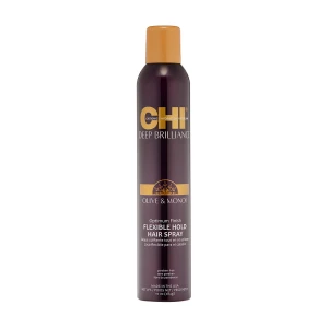 CHI Лак для волос Deep Brilliance Olive & Monoi Op FlexHold гибкой фиксации, 284 мл