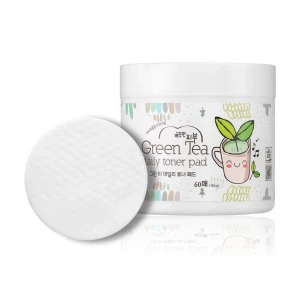 Esfolio Спонжи для обличчя Pure Skin Green Tea Daily Toner Pad очищувальні, з екстрактом зеленого чаю, 60 шт