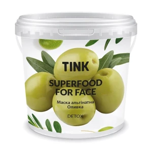 Tink Альгинатная маска для лица SuperFood For Face Alginate Mask Оливка, с детокс эффектом, 15 г