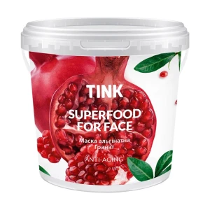 Tink Альгинатная маска для лица SuperFood For Face Alginate Mask Гранат, антивозрастная, 15 г