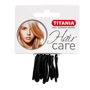 Titania Набір зажимів для волосся еластичні маленькі, 12шт, чорний, 2мм, 7800
