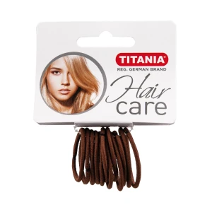 Titania Набір зажимів для волосся еластичні маленькі, 12шт, коричневий, 2мм, 7801