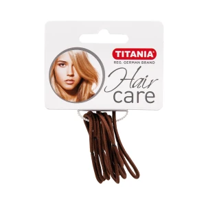 Titania Набір зажимів для волосся еластичні маленькі, 9шт, коричневий, 2мм, 7805
