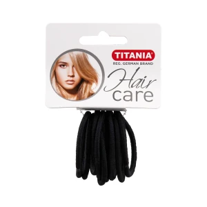 Titania Набір зажимів для волосся еластичні маленькі, 9шт, чорний, 4мм, 7808
