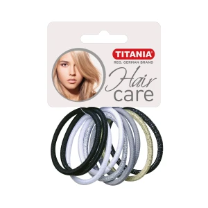 Titania Набір зажимів для волосся еластичні, 9шт, різнокольорові, 4см, 7819