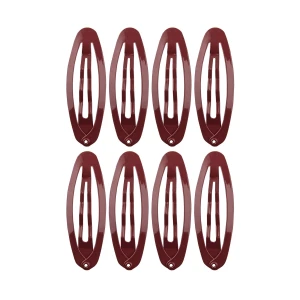 Titania Набор зажимов для волос контурных OVAL MEDIUM, 8шт, коричневый, 7889 B