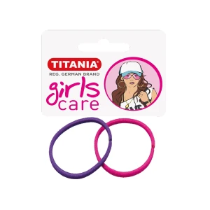 Titania Набір зажимів для волосся, еластичні, 12шт, діам.3см, товщ.2мм, 7994 GIRL