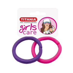 Titania Набір зажимів для волосся, еластичні, 6шт, діам.5см, товщ.6мм, 7997 GIRL