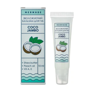Mermade Зволожувальний бальзам для губ Coco Jambo з олією персика та ши, з вітамінами A, E, 10 мл