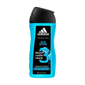 Adidas Чоловічий гель для душу Ice Dive 3 в 1, 250 мл