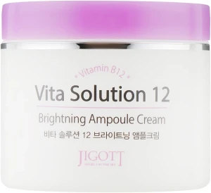 Ампульний крем для поліпшення кольору обличчя з вітаміном В12 - Jigott Vita Solution 12 Brightening Ampoule Cream, 100 мл