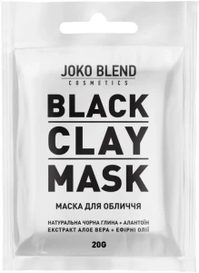 Черная глиняная маска для лица - Joko Blend Black Clay Mask, 20 г