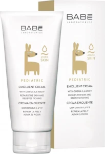 Детский увлажняющий крем-эмолиент для сухой и атопической кожи - BABE Laboratorios PEDIATRIC Emollient Cream, 200 мл