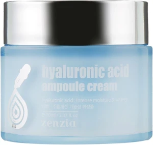 Крем для обличчя з гіалуроновою кислотою - Zenzia Hyaluronic Acid Ampoule Cream, 70 мл