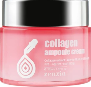 Крем для обличчя з колагеном - Zenzia Collagen Ampoule Cream, 70 мл