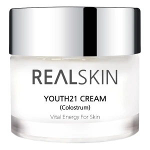 Крем для обличчя з відбілюючим ефектом - REALSKIN Youth 21 Cream Colostrum, 50 г