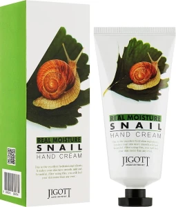 Крем для рук з екстрактом слизу равлика - Jigott Real Moisture Snail Hand Cream, 100 мл