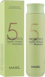 Мягкий безсульфатный шампунь с яблочным уксусом и пробиотиками для чувствительной кожи головы - Masil 5 Probiotics Apple Vinegar Shampoo, 300 мл