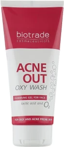Нежный гель для умывания с кислородом и молочной кислотой для всех типов кожи - Biotrade Acne Out Oxy Wash, 200 мл