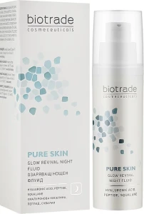 Ночной флюид для здорового сияния и омоложения кожи с гиалуроновой кислотой и пептидами - Biotrade Pure Skin Glow Revival Night Fluid, 50 мл