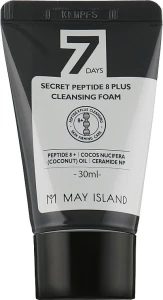 Очищуюча пінка для обличчя з пептидами - May Island 7 Days Secret Peptide 8 Plus Cleansing Foam, міні, 30 мл