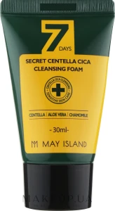 Очищающая пенка для умывания для проблемной и чувствительной кожи - May Island 7 Days Secret Centella Cica Cleansing Foam, мини, 30 мл