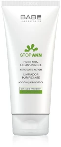 Очищающий гель для жирной и проблемной кожи для умывания - BABE Laboratorios Stop AKN Purifying Cleansing Gel, 200 мл