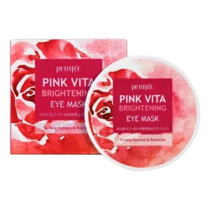 Патчи под глаза с розовой водой - PETITFEE & KOELF Pink White Brightening Eye Mask, 60 шт