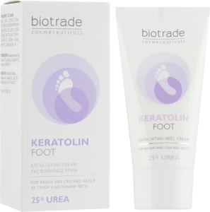 Отшелушивающий крем для ног с 25% мочевины со смягчающим действием - Biotrade Keratolin Foot Exfoliating Heel Cream, 50 мл